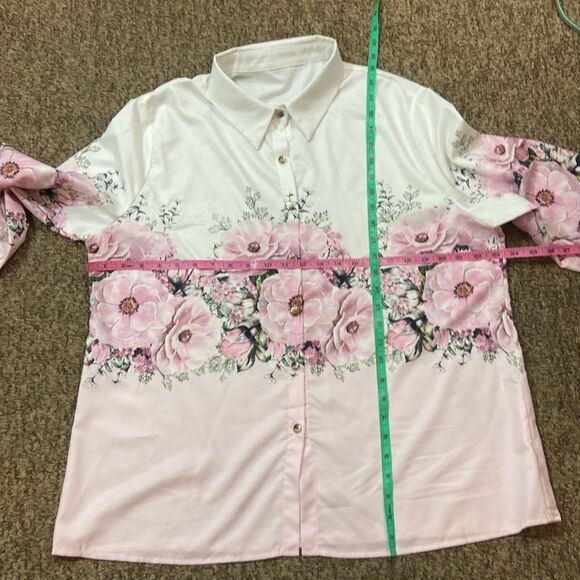 Women’s  Floral Button-Up Shirt Blouse Size XXL - Picture 9 of 12